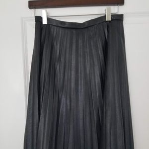 J. Crew Faux Leather Pleated Skirt